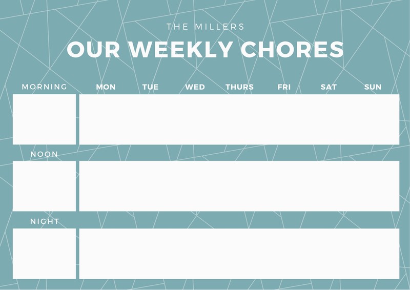 Calendar Chore Chart Template