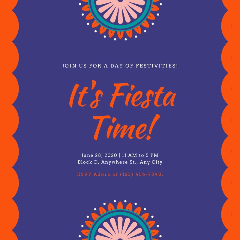 Free Printable Customizable Fiesta Invitation Templates Canva 5897