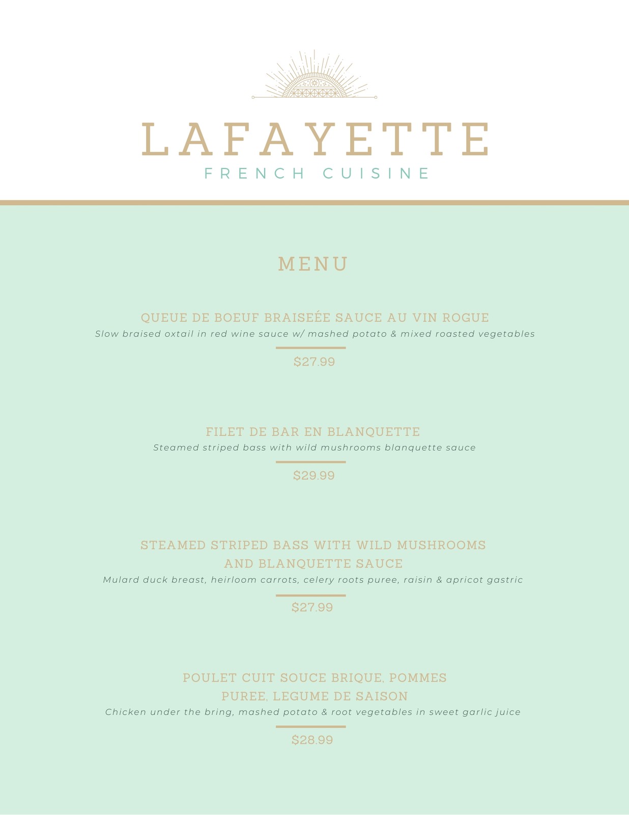 Free printable and customizable French menu templates  Canva Regarding French Cafe Menu Template