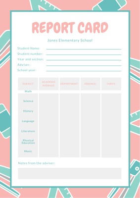 Customize 592+ Elementary School Report Cards Templates ...