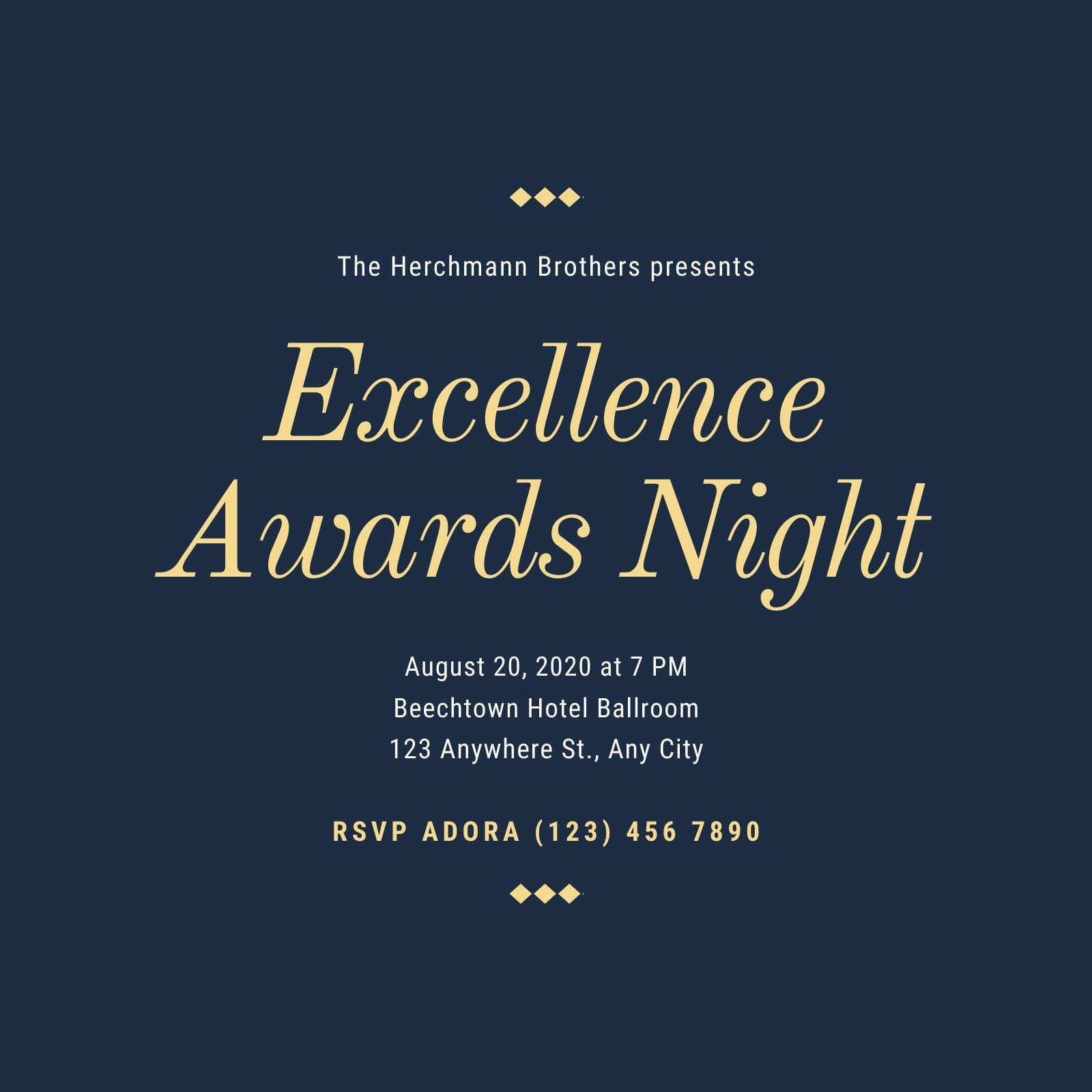 Free custom printable awards night invitation templates Canva