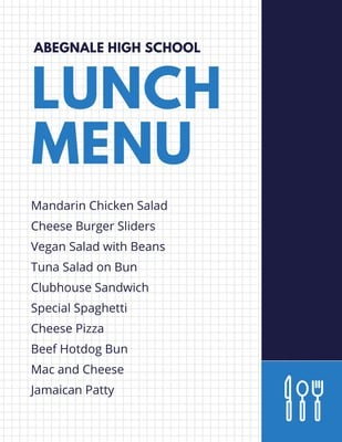 school lunch menu yellow illustration canva templates browse