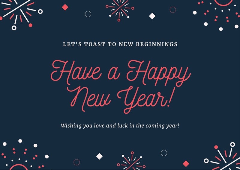 Free printable customizable New Year card templates Canva