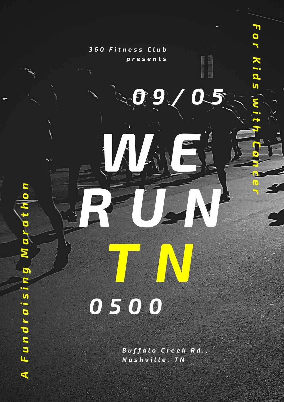 Marathon Fundraising Event Poster Templates By Canva