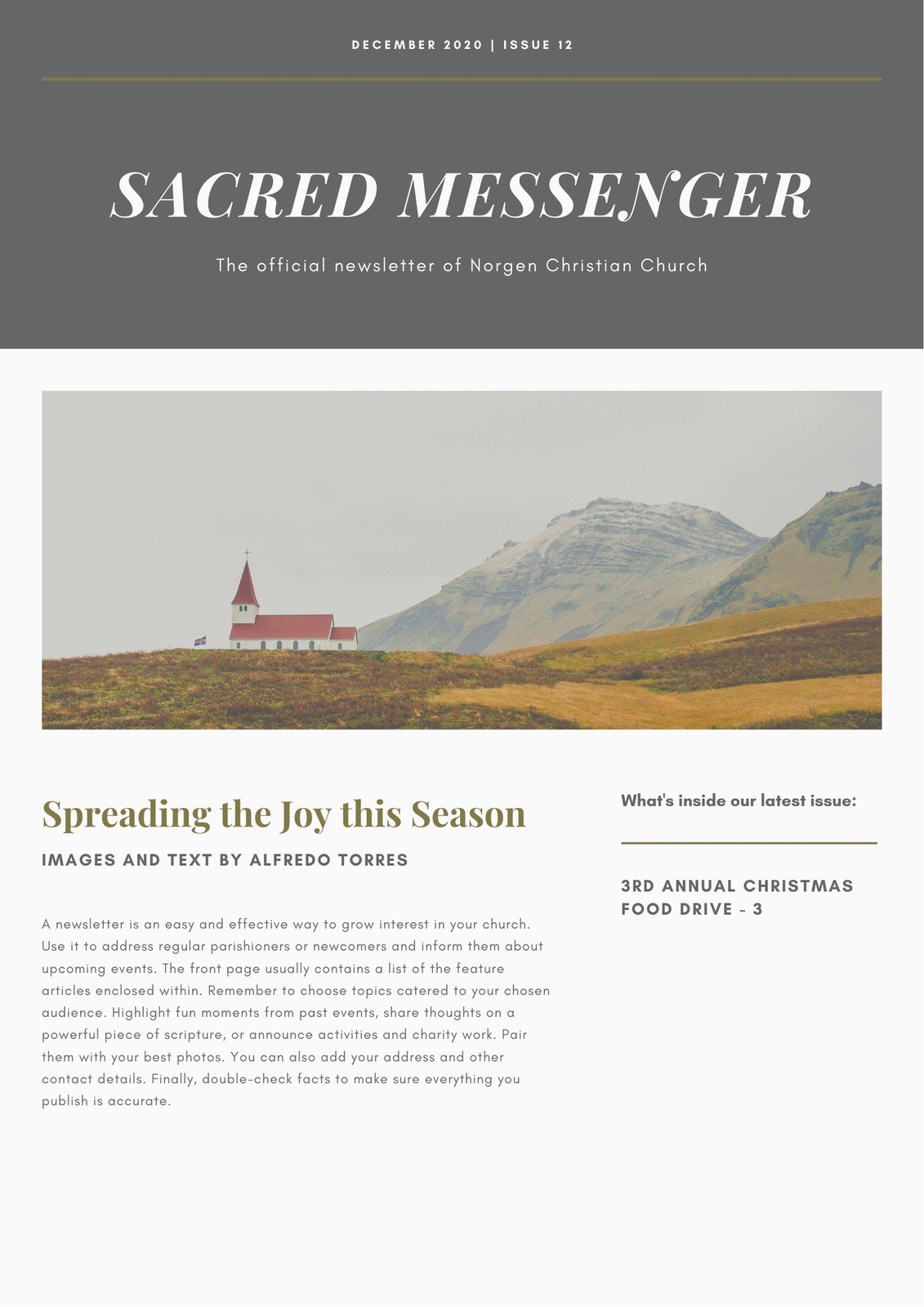 Free Custom Printable Church Newsletter Templates Canva