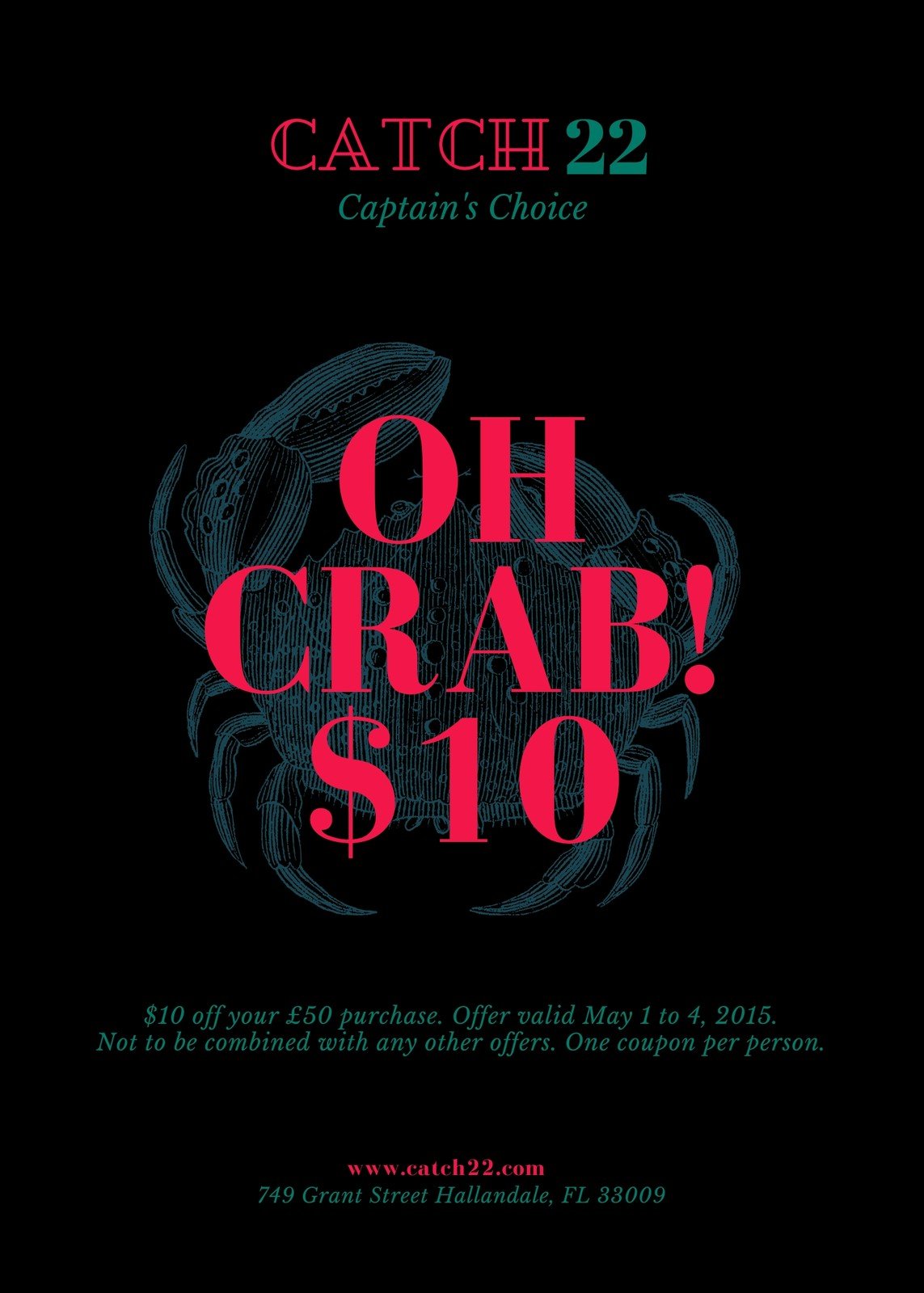 Oh Crab! Gift Certificate Layout Templates by Canva
