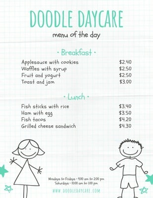 Daycare Monthly Menu Template from marketplace.canva.com