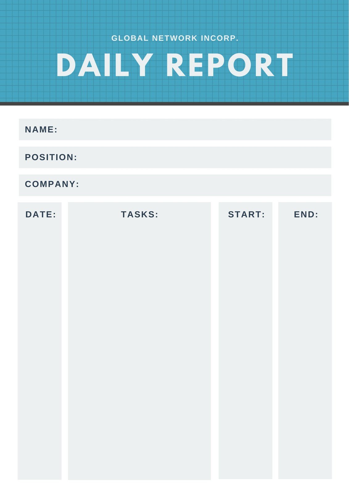 End Of Day Report Template Free Printable Templates