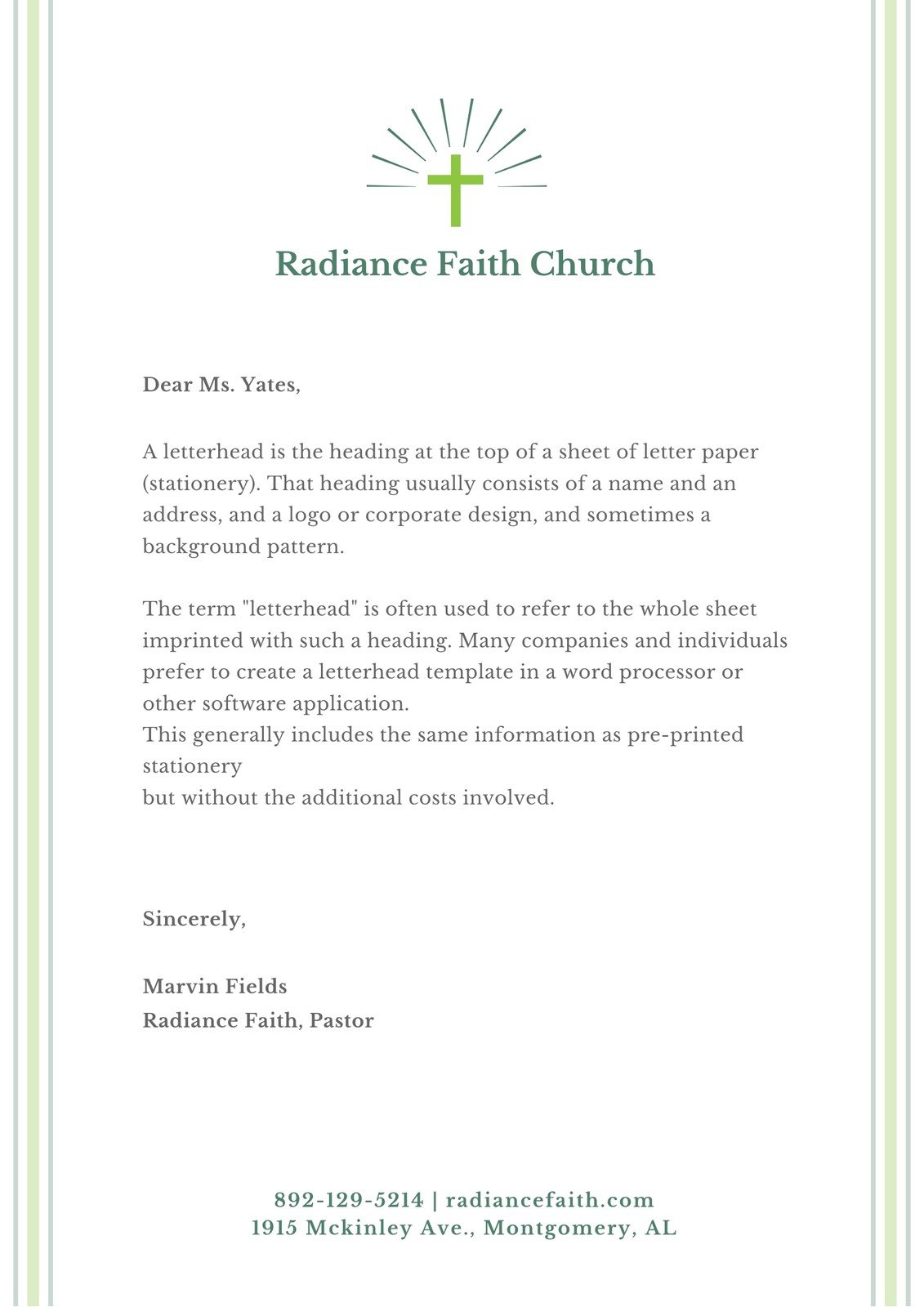 Free, printable, customizable church letterhead templates | Canva