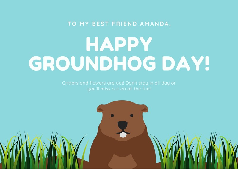 Free Printable Card For Groundhog Day