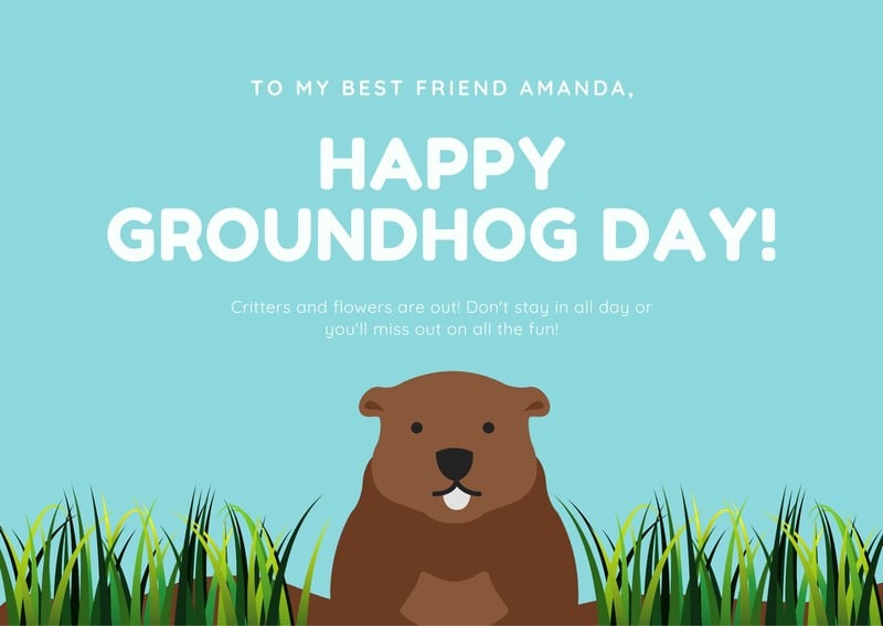 Free Custom Printable Groundhog Day Card Templates Canva