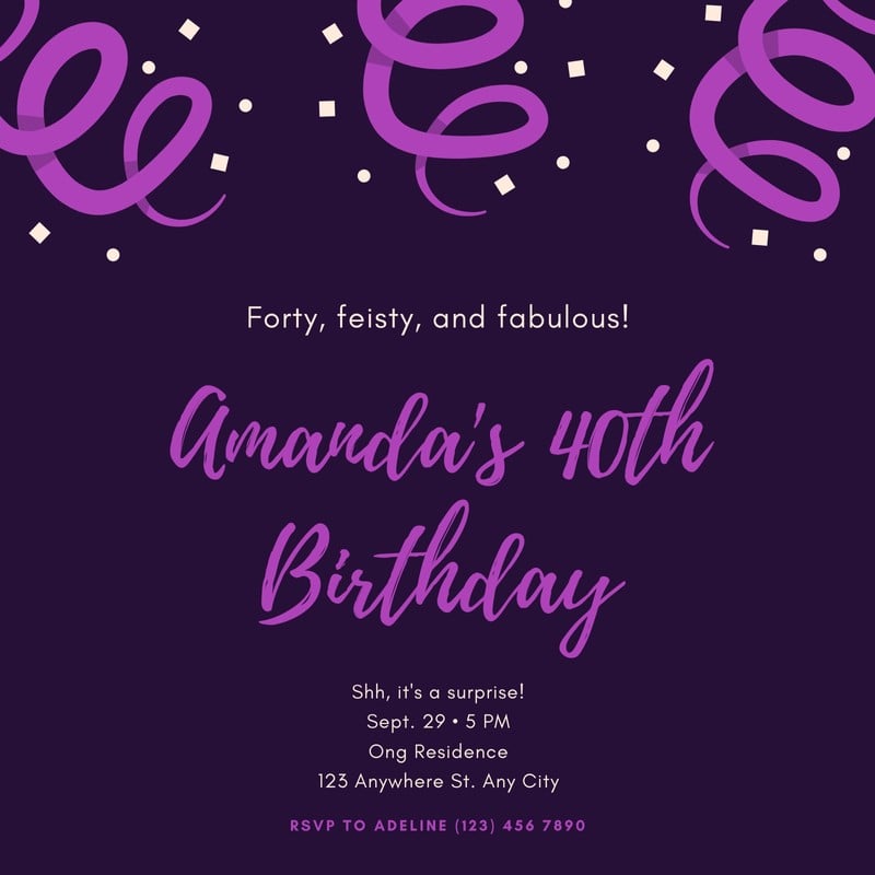 Free custom printable surprise party invitation templates | Canva