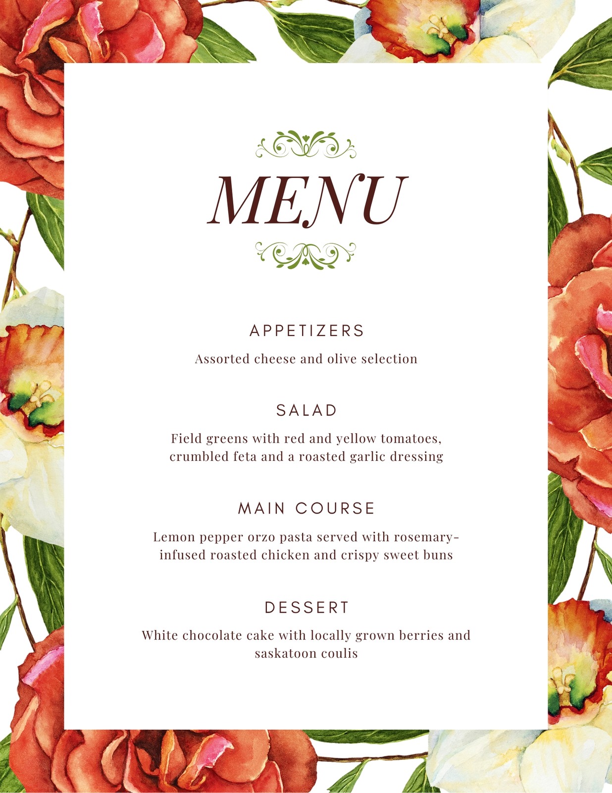 Fancy menu