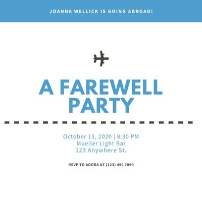 Page 2 - Free custom printable farewell party invitation templates | Canva