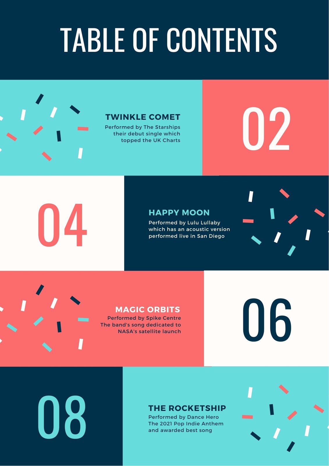 Free and customizable table of contents templates | Canva