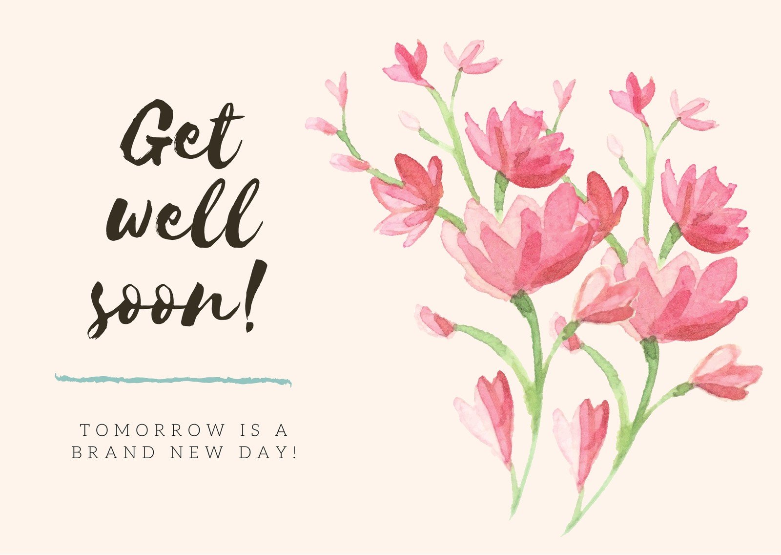 Free, printable, editable get well soon card templates  Canva Inside Get Well Card Template