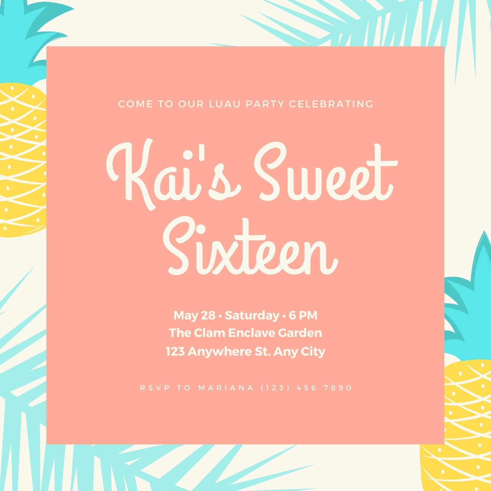 Free Printable And Customizable Luau Invitation Templates Canva