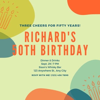 50Th Birthday Programme Template from marketplace.canva.com