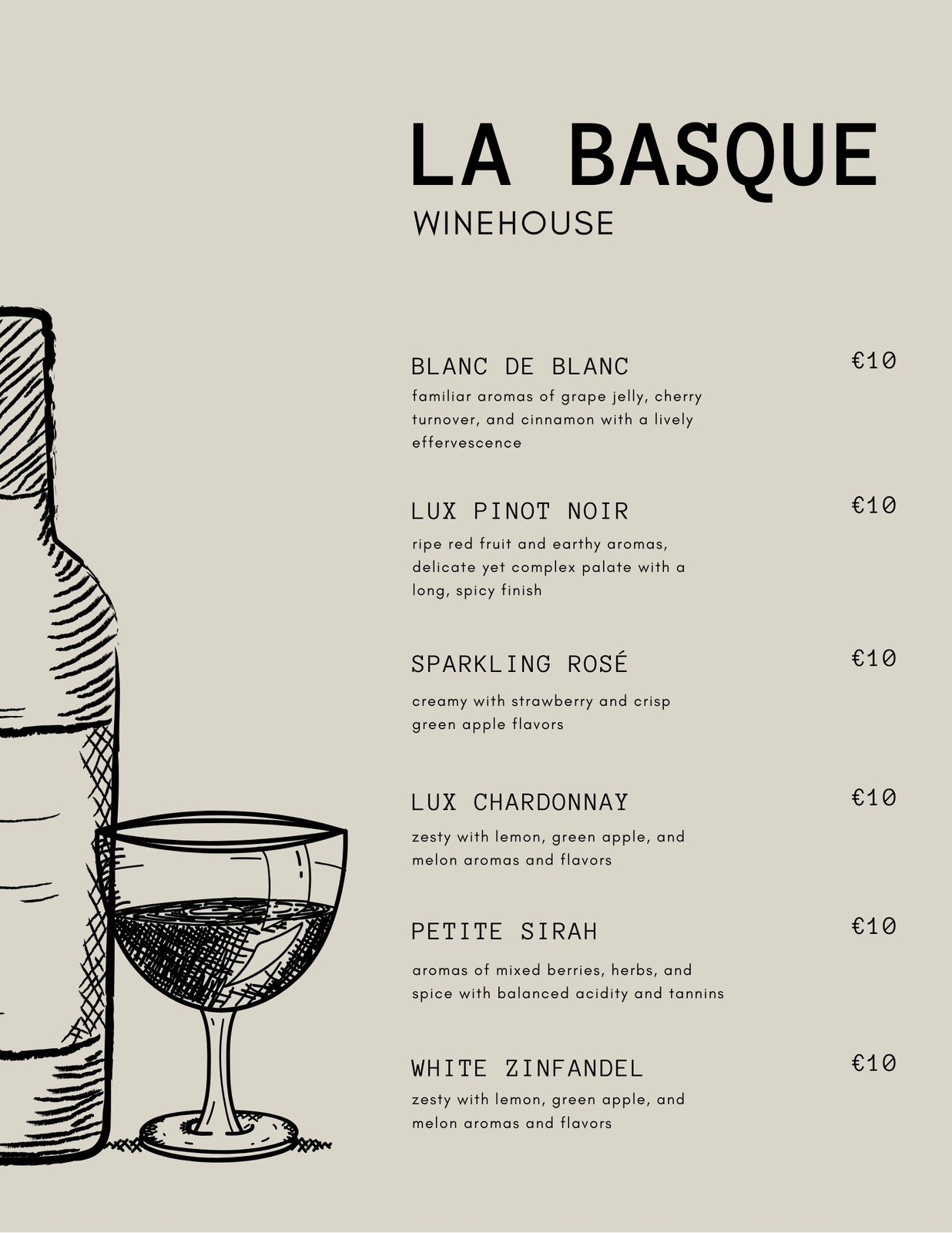 Free printable and customizable wine menu templates  Canva Throughout Wine Tasting Menu Template
