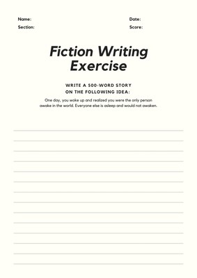 Red Lines Frame Fiction Writing Prompt Worksheet Templates By Canva