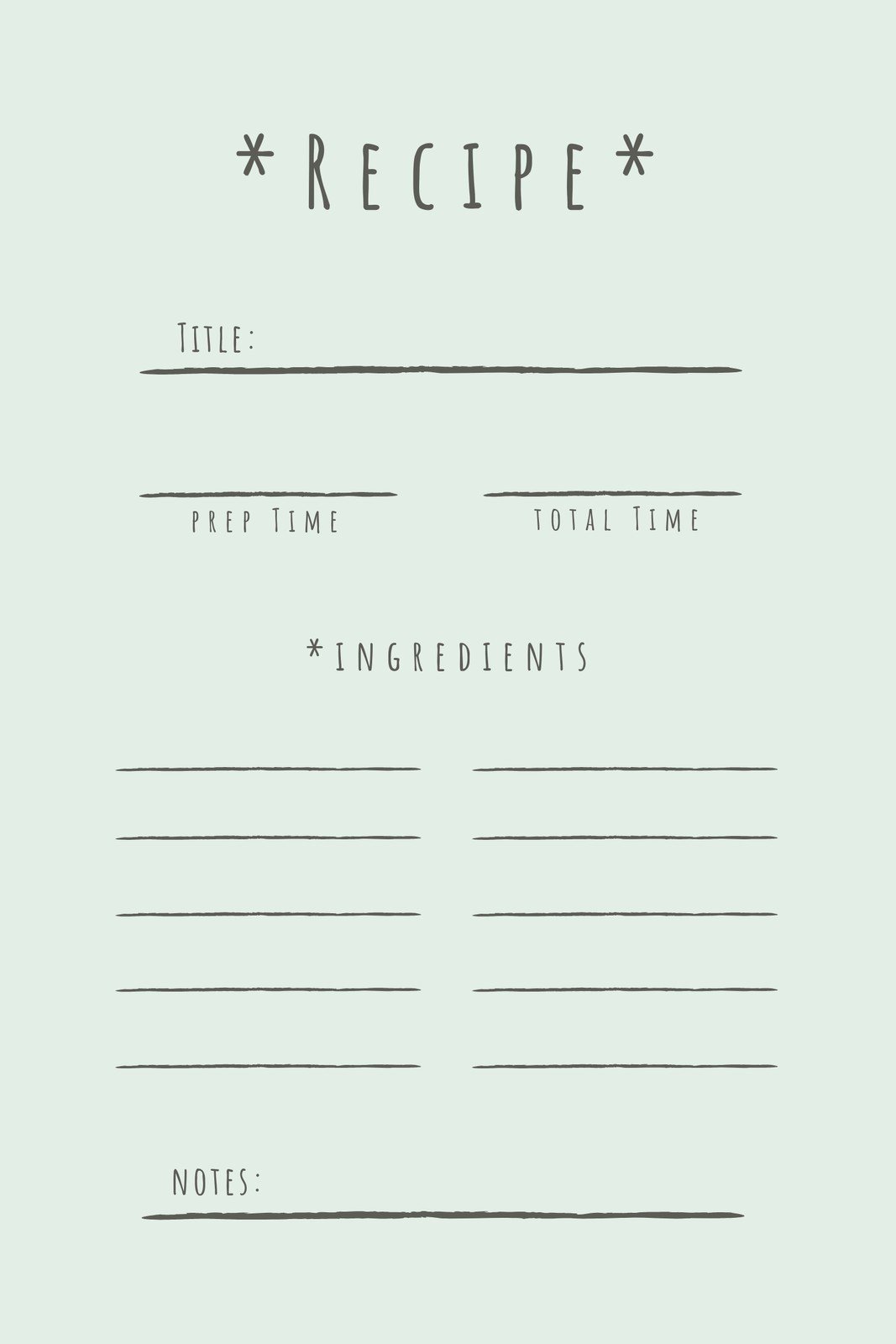 Blank Recipe Book - Canva Template