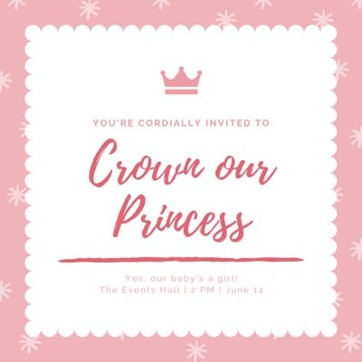 princess baby shower invitation templates free