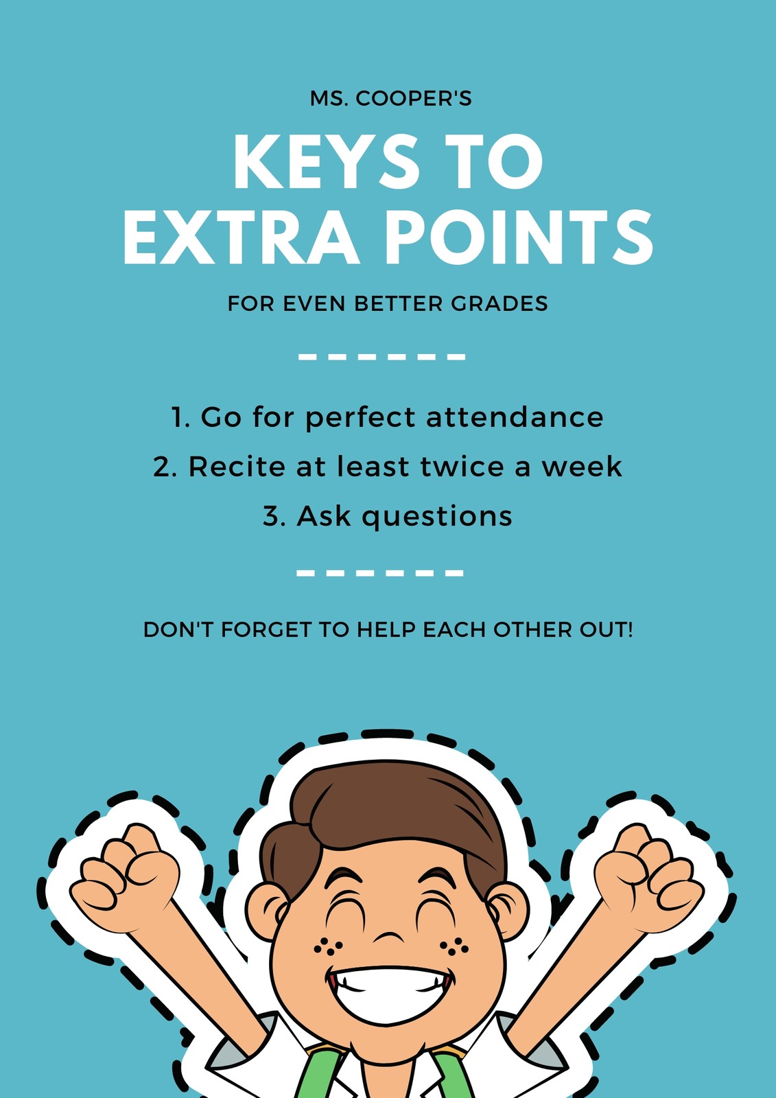 Blue Kid Classroom Expectation Poster Templates By Canva