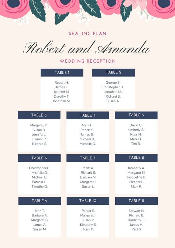 Event Seating Chart Template