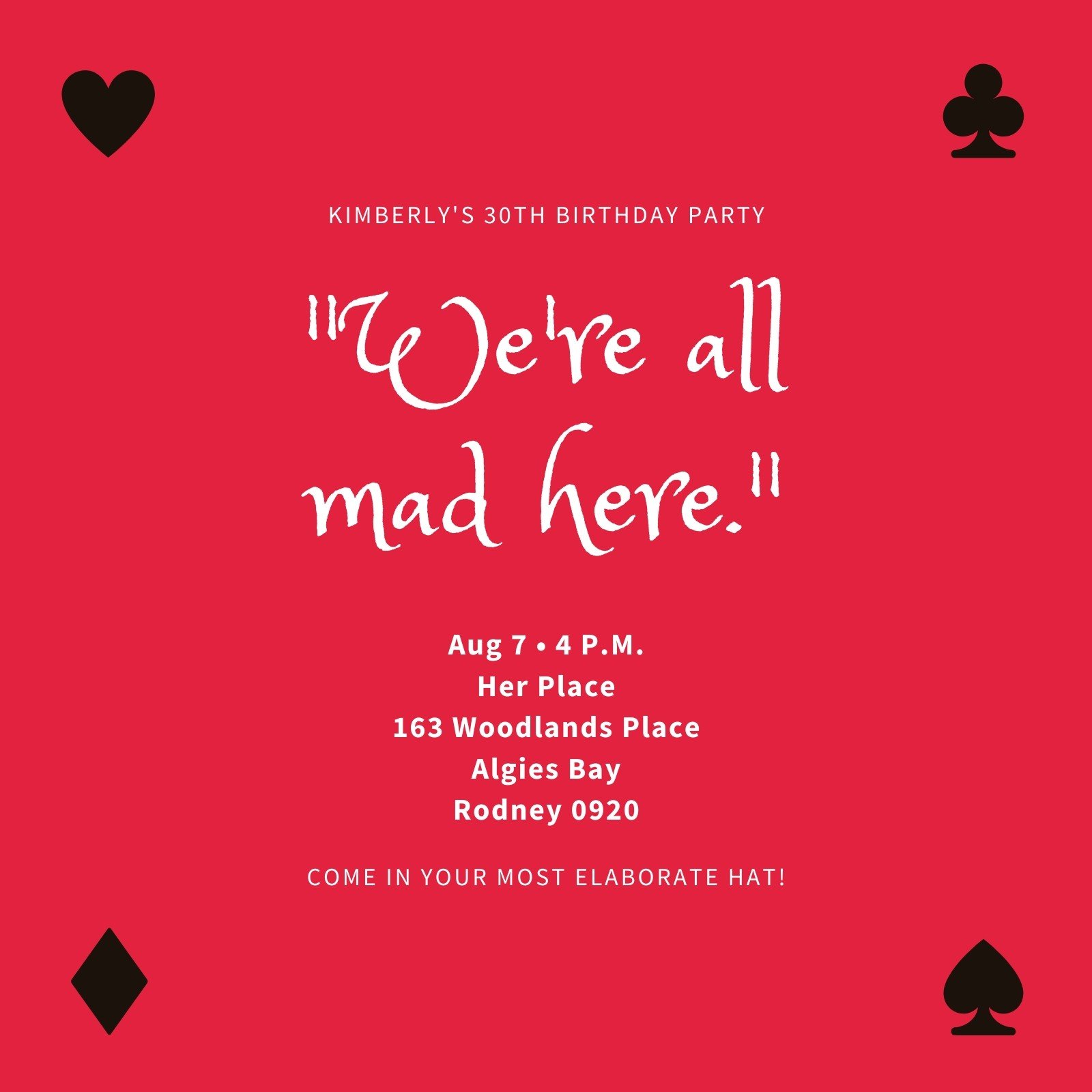 mad hatter party invitations
