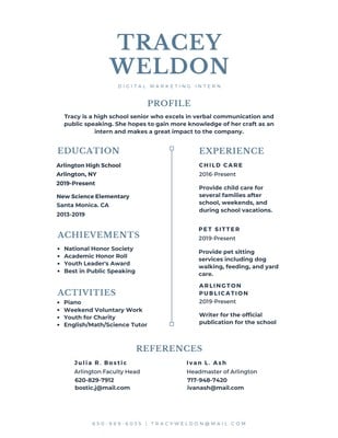 Free High School Resumes Templates To Customize Canva