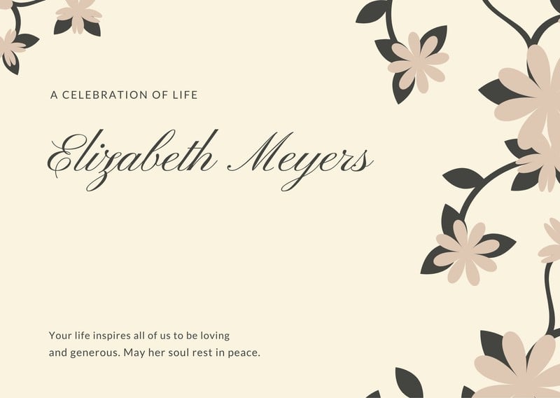 Free printable, customizable obituary card templates Canva