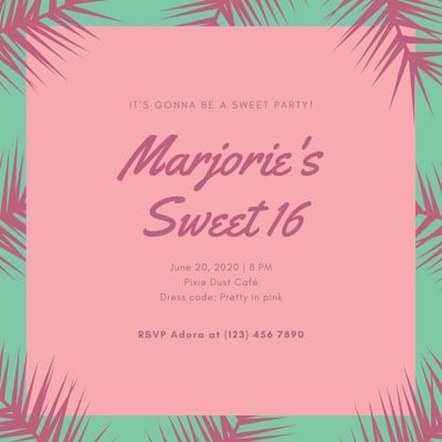 Goede Customize 52+ Sweet 16 Invitations Templates Online - Canva SD-38