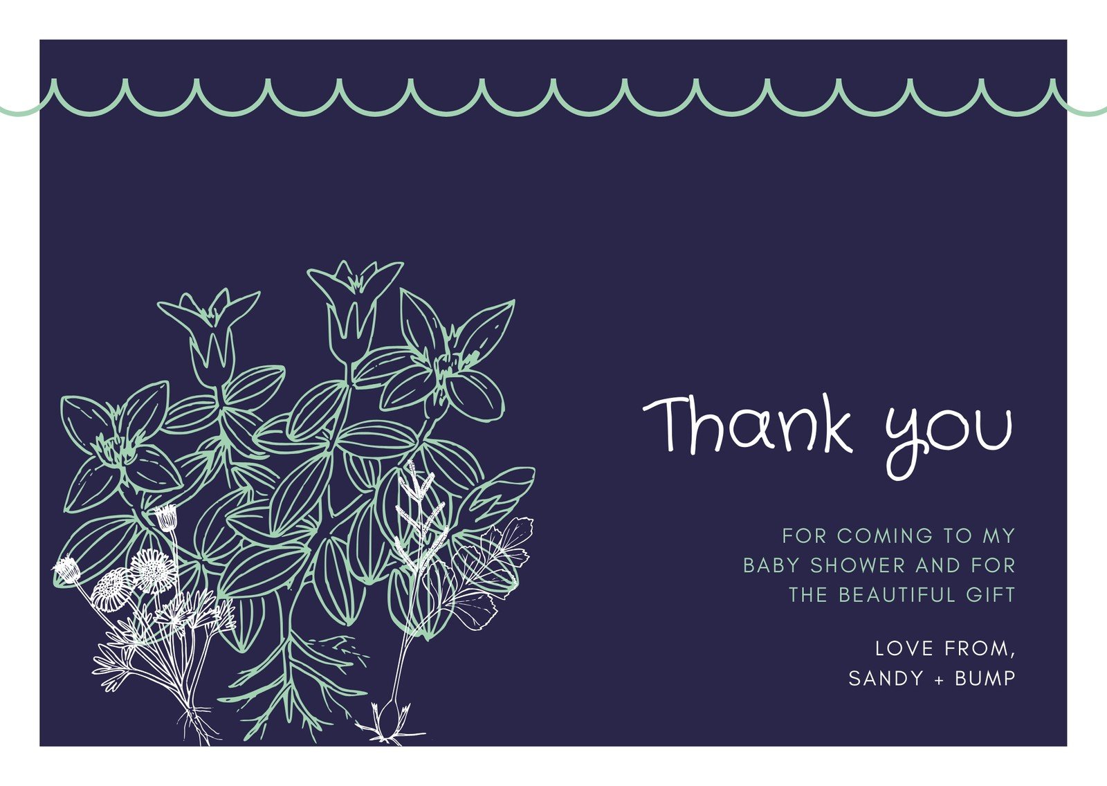 Customize 22+ Baby Shower Thank You Cards Templates Online - Canva For Thank You Note Template Baby Shower