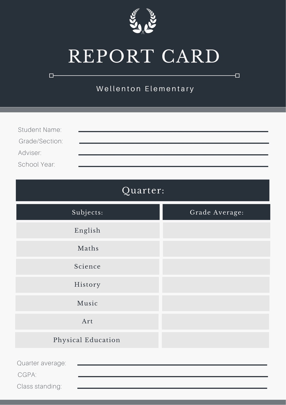 Free, printable, customizable report card templates  Canva With Regard To Report Card Format Template