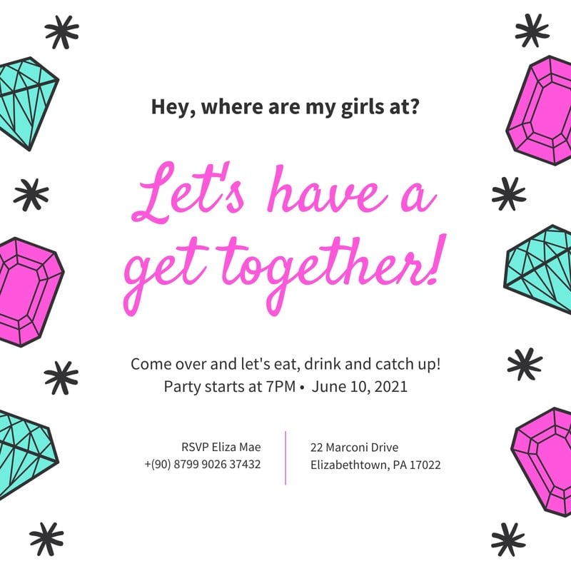 Free and printable gettogether invitation templates Canva