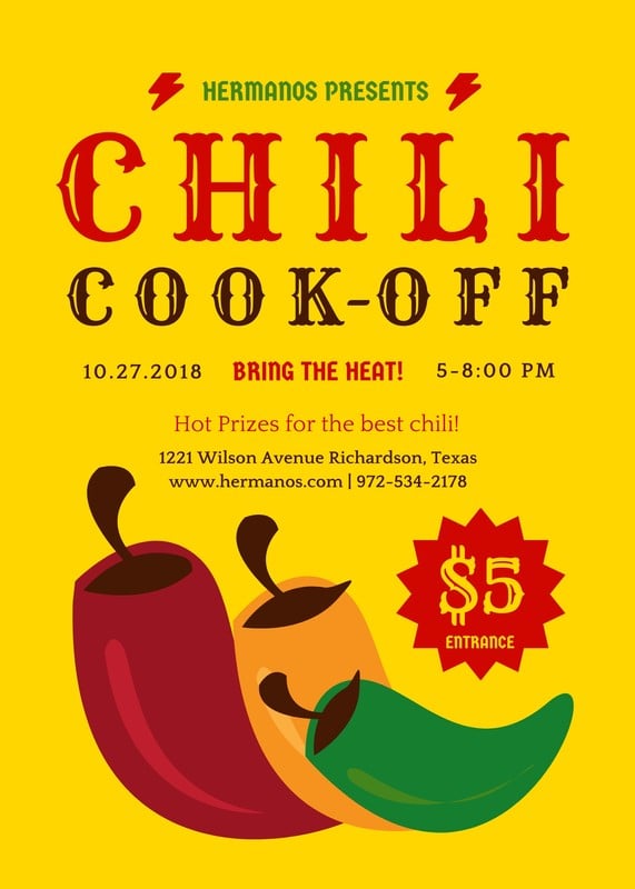 Chili Cook Off Event Flyer - Templates by Canva