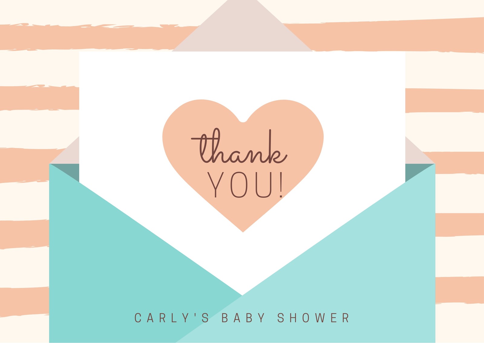 Pastel Baby Shower Thank You Card - Templates by Canva Pertaining To Template For Baby Shower Thank You Cards