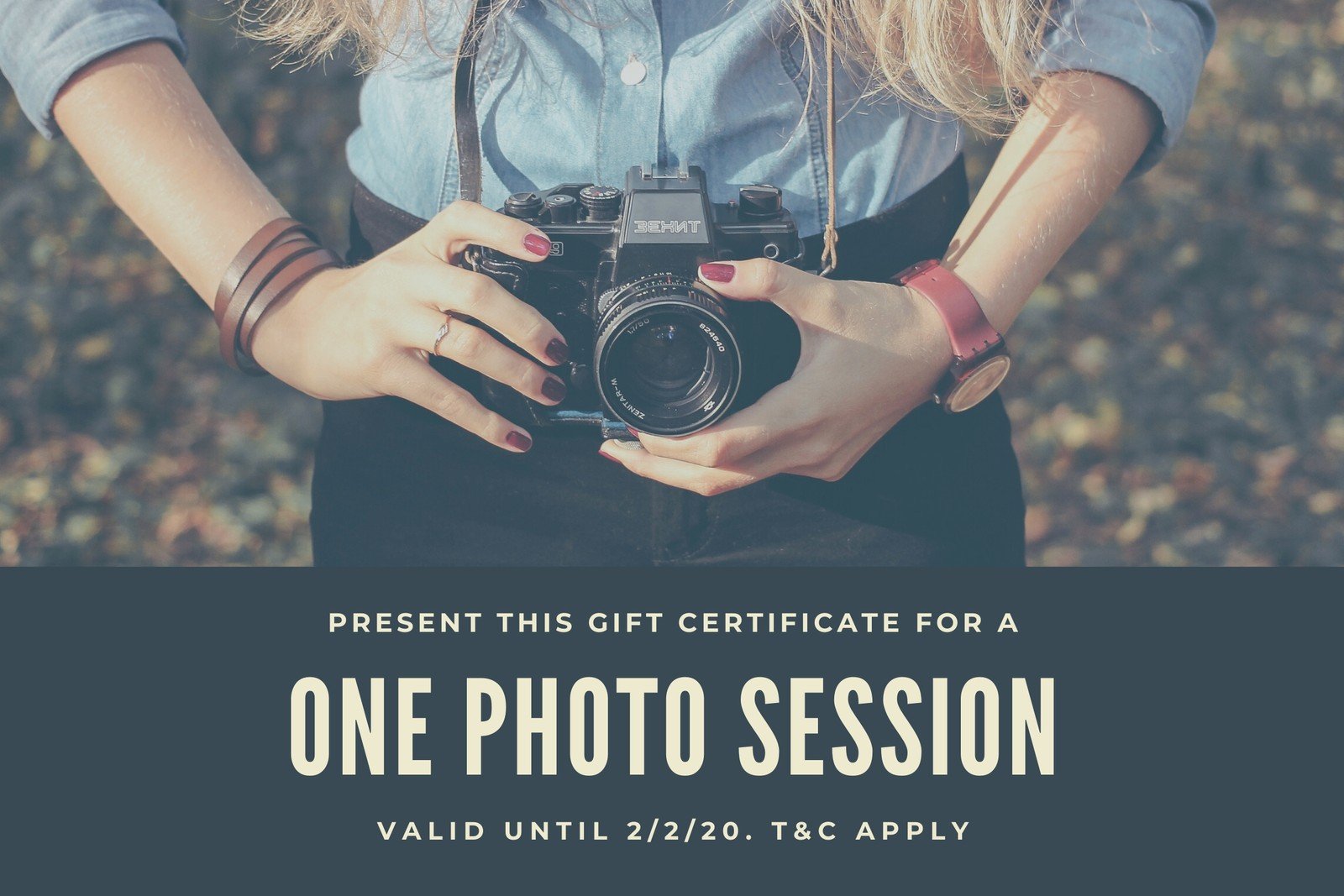 Free printable, custom photography gift certificate templates Canva