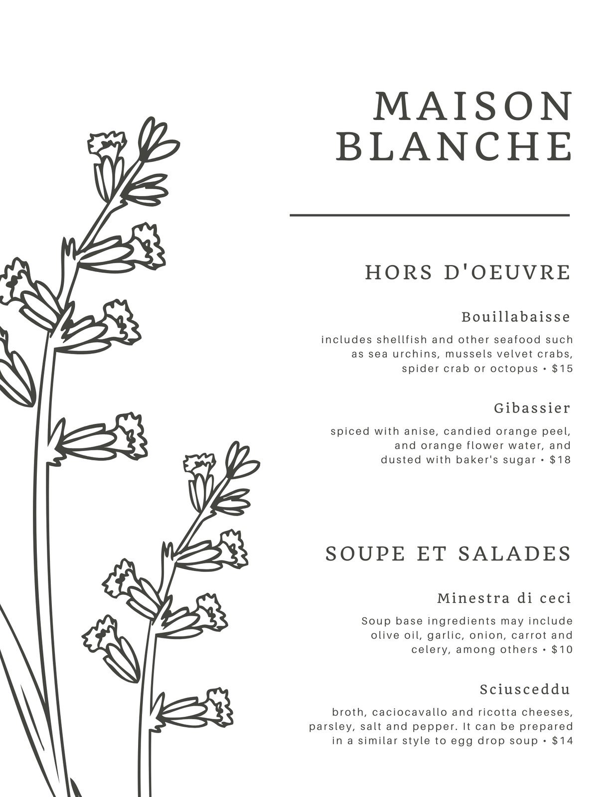 Free printable and customizable French menu templates  Canva Inside French Cafe Menu Template