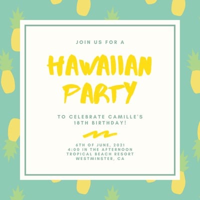 Customize 2 791 Hawaiian Party Invitations Templates Online Canva