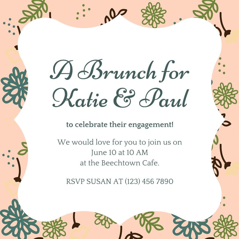 Free Custom Printable Brunch Invitation Templates Canva