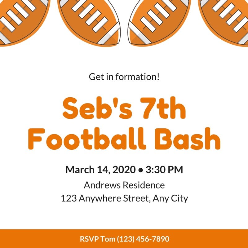 Free and customizable football invitation templates | Canva