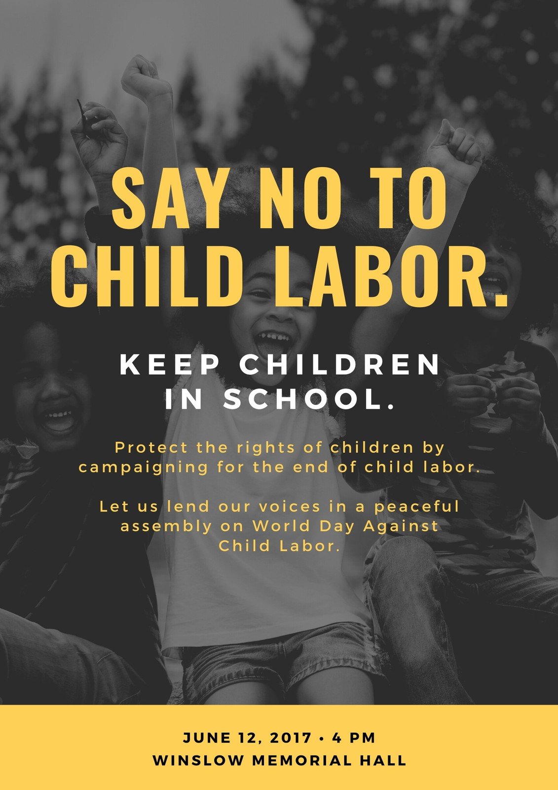 Customize 18 World Day Against Child Labour Posters Templates Online Canva