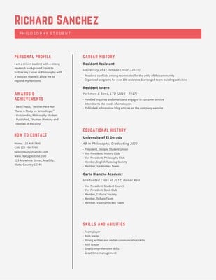 Free College Resumes Templates To Customize Canva