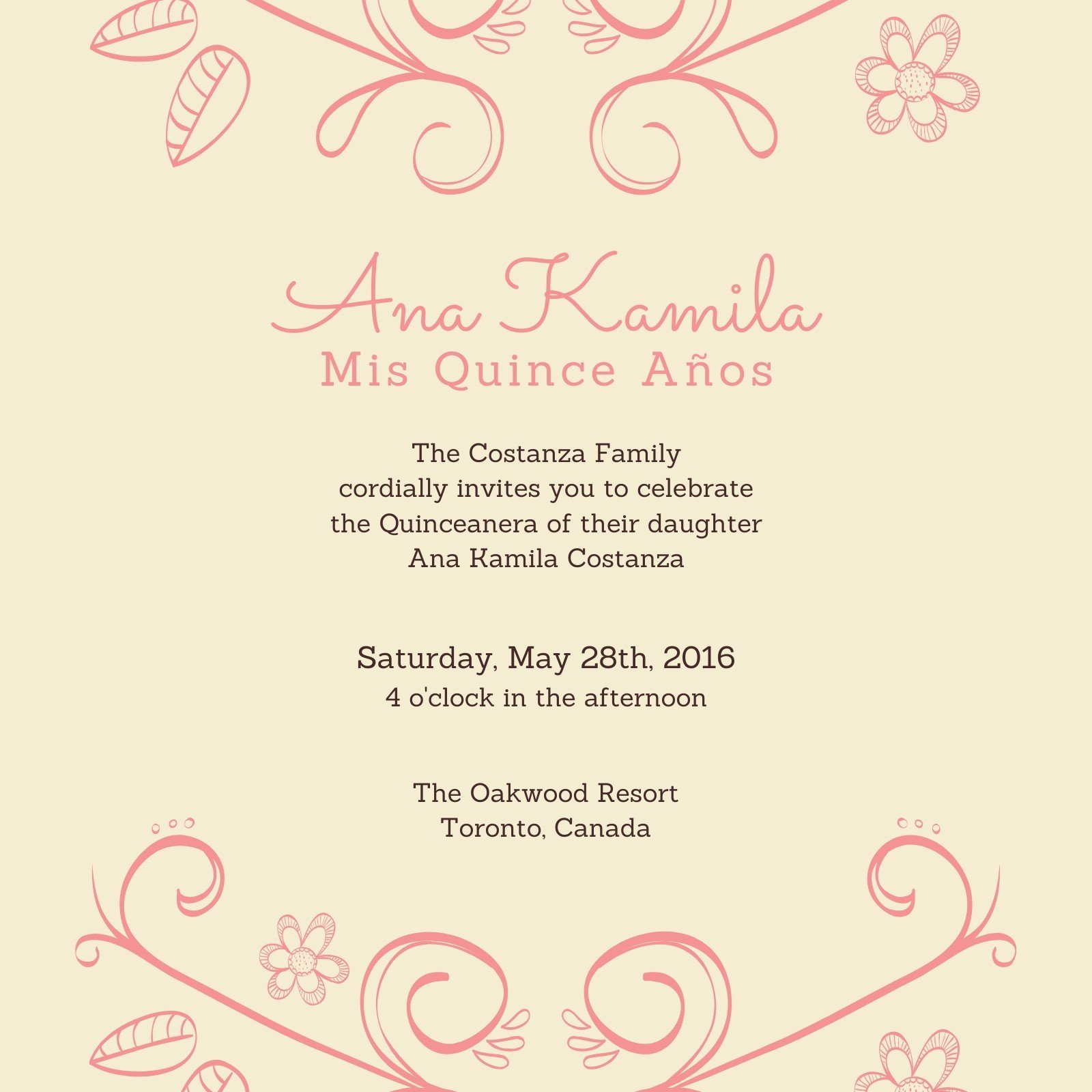 Quinceanera Invitation Templates Free Download