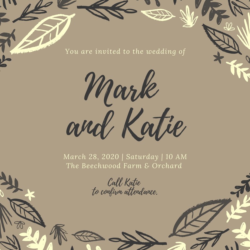 Brown And Black Rustic Wedding Invitation Templates By Canva