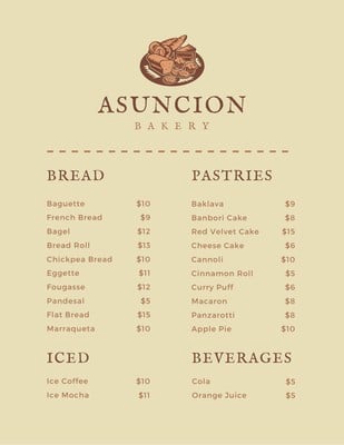 Free and Customizable Delectable Bakery Menu Templates | Canva