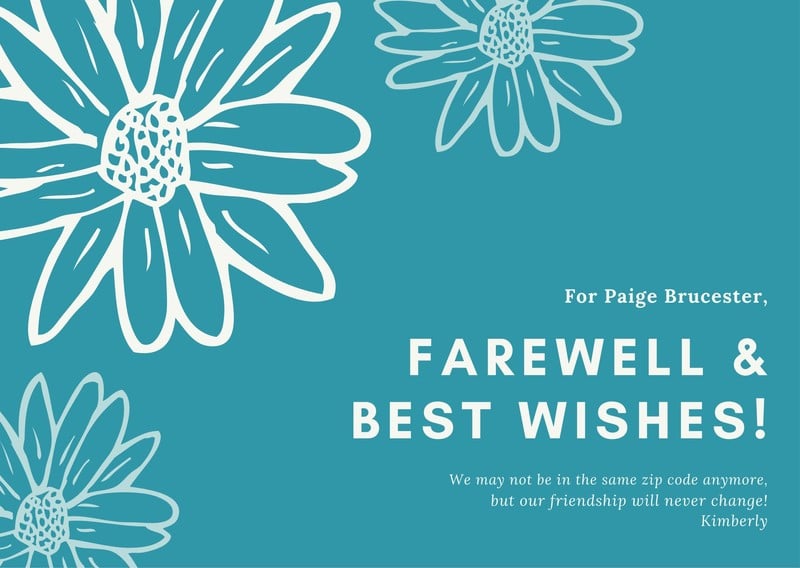 Farewell Card Template Word