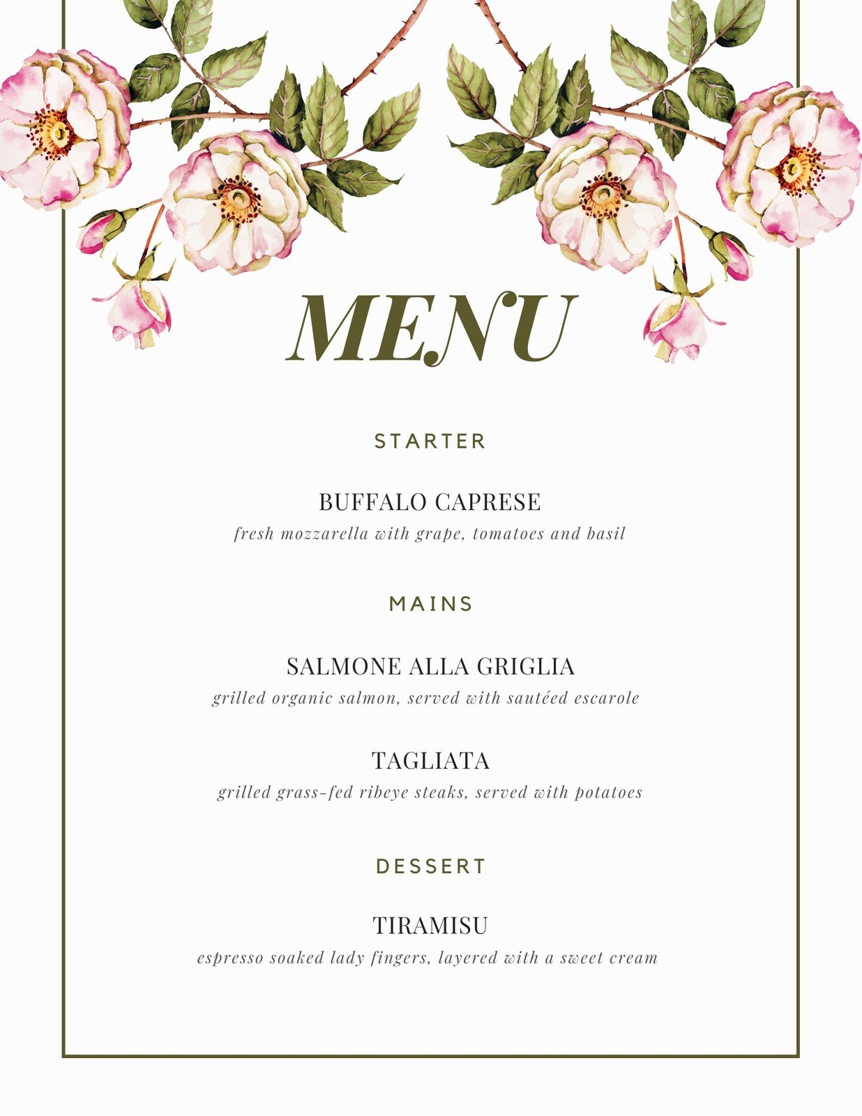Free printable, customizable wedding menu templates  Canva With Regard To Free Printable Menu Templates For Wedding