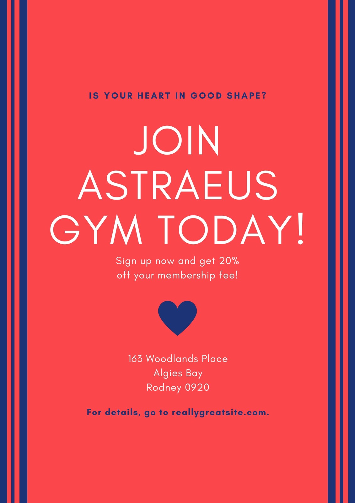 Red Heart Rate Gym Poster Templates By Canva